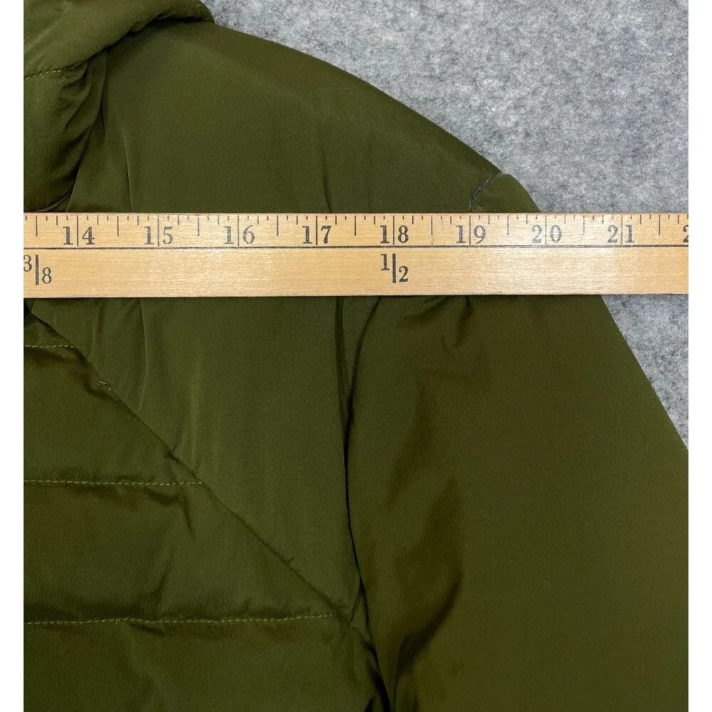 Lululemon Down For It All Hoodie Jacket Mens L Green Hooded Quilted Puffer Zip